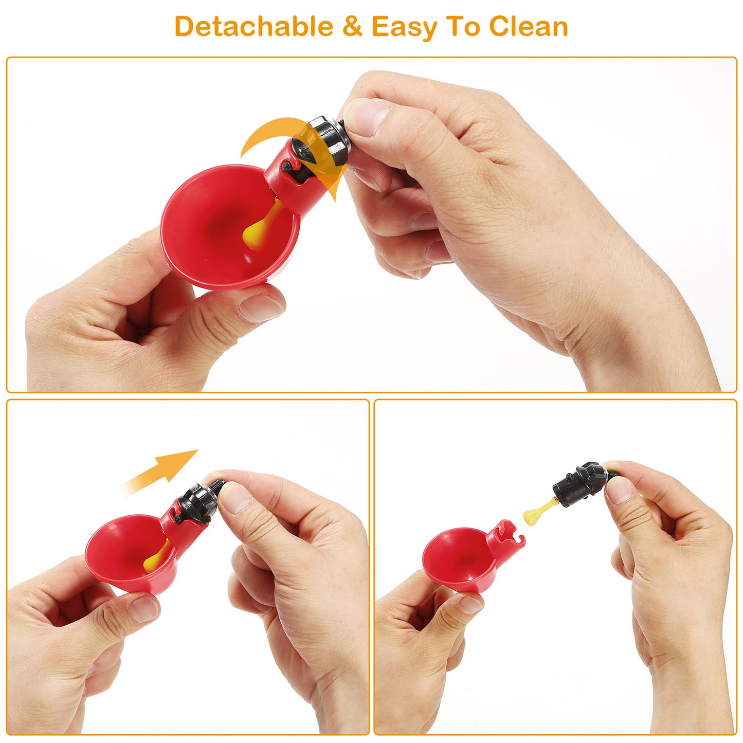 20 Pack Chicken Waterer Automatic Poultry Waterer Chicken Drinker Cups With Mounting Joint For Chicken Poultry