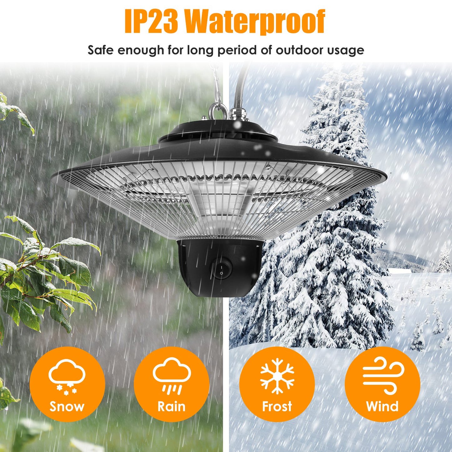 IP23 waterproof rating patio heater