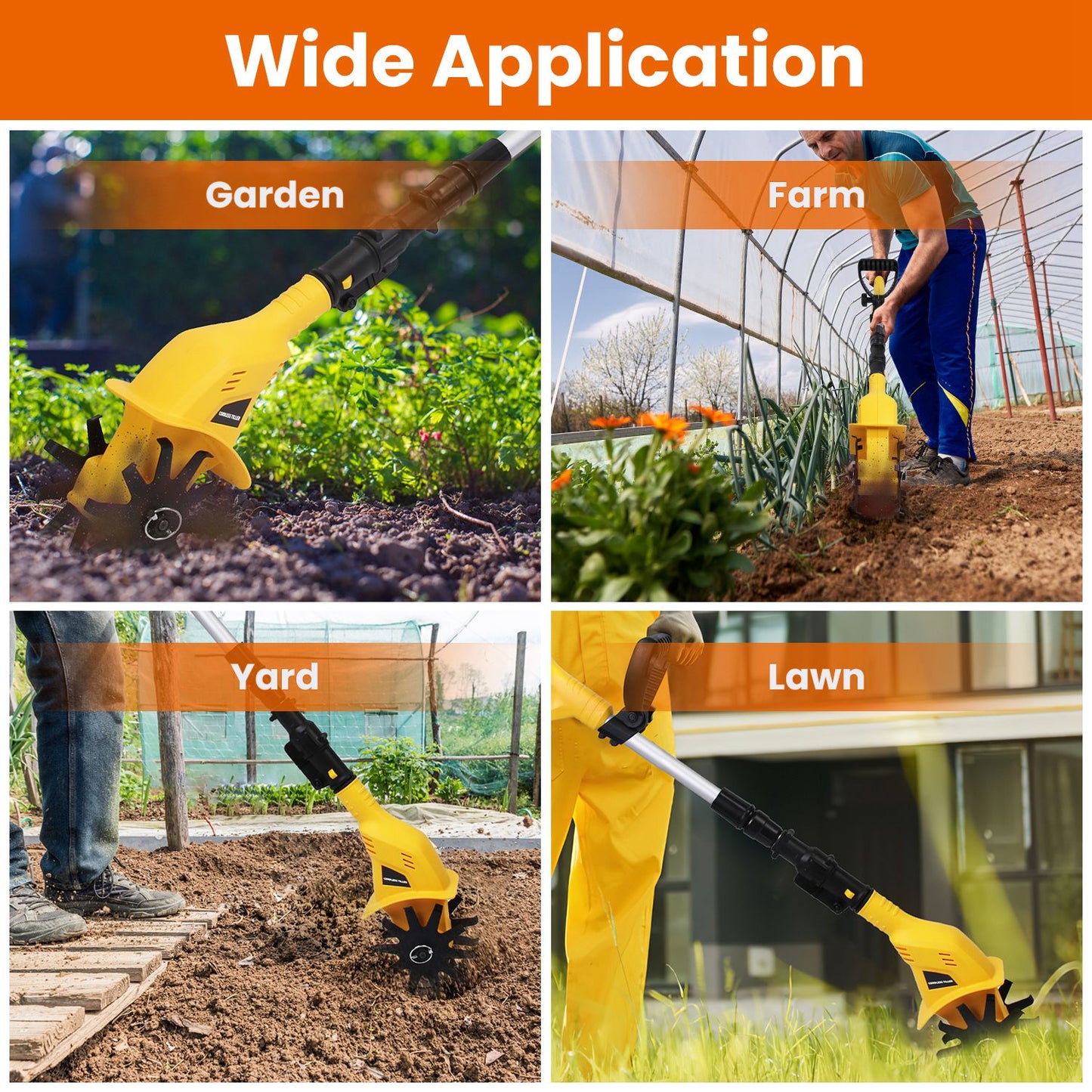 1 Set Cordless Electric Garden Tiller Cultivator With 20V Rechargeable Battery 3.93In Width 6.69In Depth 250RPM Max For Garden Yard Farm Lawn