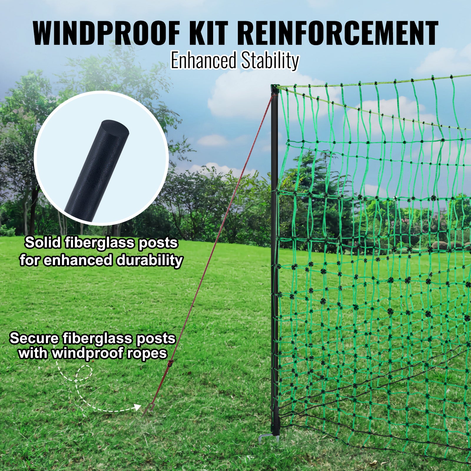 Windproof reinforcement and post stability system
