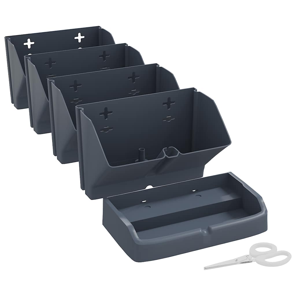 4-piece Vertical 19" x 8" Planter Set, Patio Planter, Layered Planter Outdoor Deck Plants, UV Weather Resistant Stacked Planter