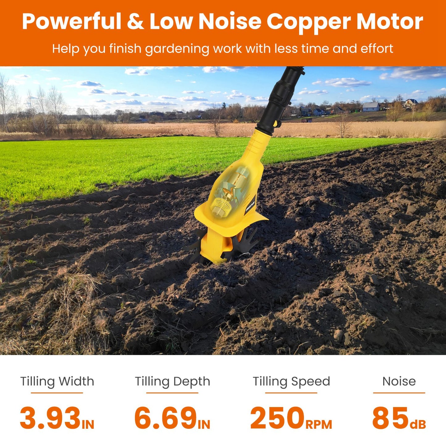 1 Set Cordless Electric Garden Tiller Cultivator With 20V Rechargeable Battery 3.93In Width 6.69In Depth 250RPM Max For Garden Yard Farm Lawn